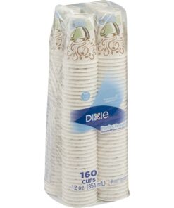 Dixie PerfecTouch 12 oz. Insulated Paper Hot Coffee Cup by GP PRO (Georgia-Pacific), Coffee Haze, 5342CDSBP, 160 Cups Per Case, Coffee Haze Design 11 71j UrmPfmL