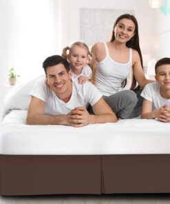 Nestl Dark Brown Bed Skirt Queen Size - Queen Bed Skirt 14 Inch Drop - Brushed Microfiber Bed Skirts - Hotel Quality Pleated Bed Skirt - Shrinkage & Fade Resistant 23 71j jILRRL