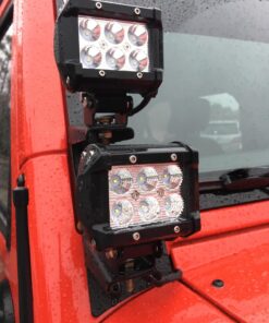 Dual A-Pillar Light Brackets - ALAVENTE Dual Lower Windshield LED Work Light Mounts Kit For 2007-2018 Jeep Wrangler JK/JKU (Pair, Black) Lower Windshield Dual Brackets 39 71j03djRpSL