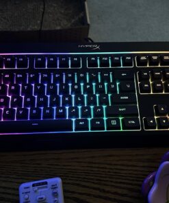 HyperX Alloy Core RGB – Membrane Gaming Keyboard, Comfortable Quiet Silent Keys with RGB LED Lighting Effects, Spill Resistant, Dedicated Media Keys, Compatible with Windows 10/8.1/8/7 – Black 31 71j0DSVDynL
