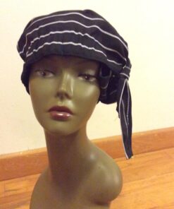 KNG Tie Back Chef Hat – Adjustable Chef Cap for Men or Women One Size Black With White 20 71j0VPBdNyL