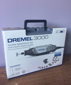 Dremel 3000-1/24 Variable Speed Rotary Tool Kit - 1 Attachment & 24 Accessories, Ideal for Variety of Crafting and DIY Projects – Cutting, Sanding, Grinding, Polishing, Drilling, Engraving 25 Piece Kit 24 71j0bvKBLZL