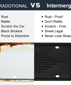 Alternative view of Intermerge License Plate Frames, 2 Pack, Universal US Car Black TPU Bracket Holder. Rust-Proof, Rattle-Proof, Weather-Proof with Drainage Holes Car Accessories