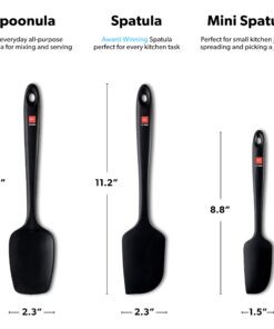 DI ORO Silicone Spatula Set - Rubber Kitchen Spatulas for Baking, Cooking, & Mixing - 600°F Heat-Resistant & BPA Free Silicone Scraper Spatulas for Nonstick Cookware - Dishwasher Safe (3pc, Black) 33 71j1J9SHjtL 2