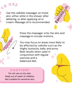 Scala Silicone Anti Cellulite Massager, Body Shower Scrubber, Cellulite Remover - Improve Circulation, Distribute Fat Deposits, Body Massager, Exfoliator, Fat Roller Use with Creams and Oils - Pink A. Pink 20 71j1JAw72kL