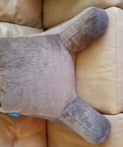 LINENSPA Reading Pillow with Shredded Memory Foam- Back Pillow for Sitting in Bed, Reading, Gaming, Watching TV – Chair Pillow with Arms, Dorm Room Essentials, Stone Standard 36 71j1ksdAwhL