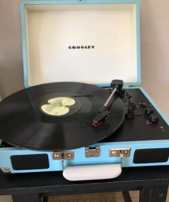 Crosley CR8005D-TU Cruiser Deluxe Vintage 3-Speed Bluetooth Suitcase Vinyl Record Player Turntable, Aqua 41 71j1y7JRI8L 1