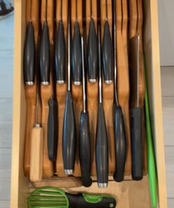 Alternative view of YBM Home in Drawer Bamboo Kitchen Knife Storage Block, Knife Organizer and Holder 317 17" x 8.75” x 2” 1