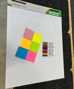 CREGEAR Chart Paper for Teachers, Easel Pad Flip Chart Paper 20 x 23 Inches, Easel Paper Pad for White Board with 10 Colorful Markers 6 Sticky Note Pads, 30 Sheets/Pad, 2 Pads 21 71j2P7lw6YL