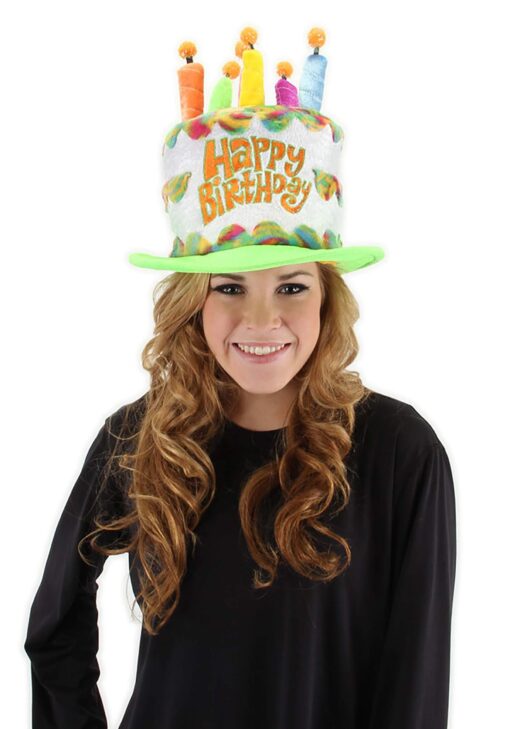 Rainbow Birthday Cake Plush Hat One Size