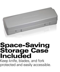 Hamilton Beach Electric Knife Set for Carving Meats, Poultry, Bread, Crafting Foam & More, Reciprocating Serrated Stainless Steel Blades, Ergonomic Design Storage Case + Fork Included, 5 Foot Cord Carve 'n Set Electric Knife 27 71j2yM38JgL