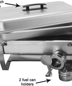 TigerChef Chaffing Dishes Stainless Steel - Food Warmer - Chafing Dish Buffet Set - 2 Chafer and Buffet Warmer Sets with Half-Size Pans and Cool-Touch Plastic Handle Full Size with 1/2 Inserts 9 71j3NjnOCbL