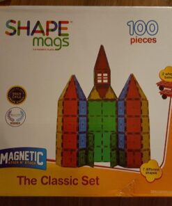 Shapemags Magnetic Tiles for Kids 100 Piece Set - Educational 3D Magnetic Building Blocks for Toddlers - Construction Magnet Toys Kit with Car Base and Stabilizer Plate 100pcs 30 71j3Y3vNxiL