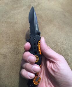 Snake Eye Tactical EMT Black & Orange Folding Pocket Knife 46 71j3upjhmDL