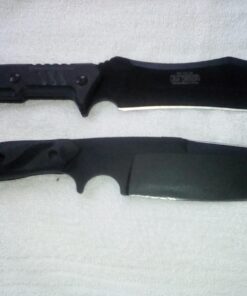 MTech USA – Fixed Blade Knife – Black Stainless Steel Blade with Black Carved G10 Handle, Full Tang, Includes 1680D Nylon Sheath - Hunting, Camping, Survival, Tactical, EDC – MT-20-39 64 71j48E57Z2L