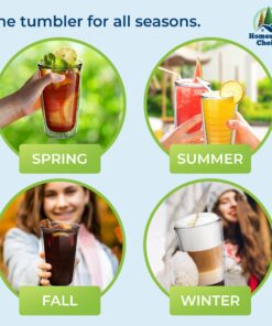 Insulated Drinking Glasses 16oz 4-pack - Made in USA Great for Iced Coffee & Hot Drinks, Clear Double Wall Plastic Tumbler Cups, Microwave, Freezer & Top Rack Dishwasher Safe Reusable Cups Clear - 16 oz 16.0 ounces 23 71j4Gp7tLbL 2