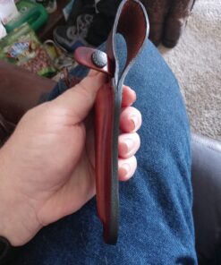 Old Timer 152OT Sharpfinger 7.1in S.S. Full Tang Knife with 3.3in Clip Point Skinner Fixed Blade, Black Sawcut Handle, and Leather Belt Sheath for Hunting, Camping, Skinning, EDC, and Outdoors 72 71j5fjXplEL