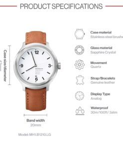 Mondaine Unisex MH1.B1210.LG Helvetica No1 Bold Analog Quartz Brown Watch 8 71j5r2taZ L