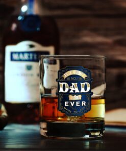 Luka Tech Gifts For Dad From Son Daughter, Vintage Whiskey Glass Tumbler 11oz with 3D Metal Badge,Unique Birthday Gifts for Dad,Men,Grandpa,Father,Fathers Day 12 71j6yEgSMML
