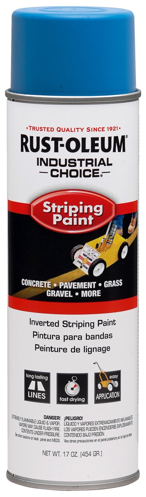 Rust-Oleum 263446 Industrial Choice Inverted Striping Spray Paint 18 oz, 17 Fl Oz (Pack of 1), Dark Blue/Blue 1 Count (Pack of 1)