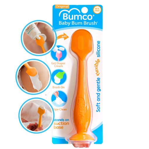 Bumco Baby Diaper Rash Cream Applicator - Baby Bum Brush Diaper Cream Spatula for Butt Paste Diaper Cream - Newborn Baby Essentials, Perfect for Baby Registry, Baby Shower Gifts - Orange