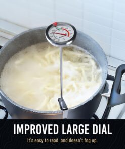 CRAFT911 Candy Thermometer with Pot Clip - Deep Fry Oil Thermometer for Frying - Cooking Thermometer for Frying Oil Candle Making Hot Oil Deep Fryer Thermometer 8" Side of Pot Thermometer Classic (Popular) 14 71j7jGNffkL