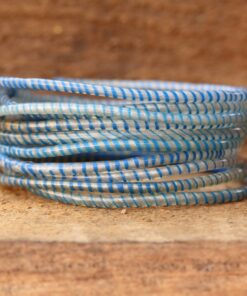 New Charms Recycled Flip Flip Bracelets in Your Choice of Colors - Handmade in Mali, West Africa Clear with Blue 10 71j9TEbdQTL