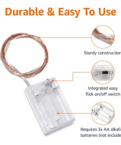 Amazon Basics 9ft 25 LED Fairy Lights, Battery Powered Outdoor String Lights for Bedroom, 2-pack (50 LEDs total), Warm White 25 LEDs, Fairy String - 2 pack 37 71jAHuGm9hL