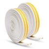 Keliiyo Door Weather Stripping, Window Seal Strip for Doors and Windows - Self-Adhesive Foam Weather Strip | Soundproof Seal Strip Insulation Epdm D Type 66ft(20m) 2 Pack (White) #01White 3 71jB079z43L