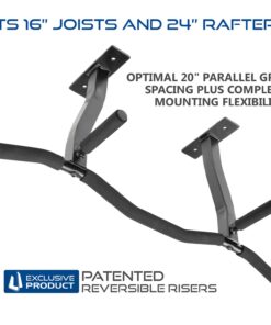 Alternative view of Ceiling Mount Pull Up Bar with Reversible Risers for 16 and 24 Inch Joists with Optimum Grip Spacing by Ultimate Body Press