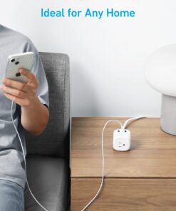 Anker 20W USB C Power Strip, 321 Power Strip with 3 Outlets and USB C Charging for iPhone 15/15 Plus/15 Pro/15 Pro Max, 5 ft Extension Cord, Power Delivery Charging for Dorm Rooms,Home Office 5ft White 20 71jBJDLnL L