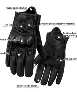 FXC Touch Screen Full Finger Motorcycle Leather Gloves Men's Premium Protective Motorbike Large 25 71jBdIXQIyL