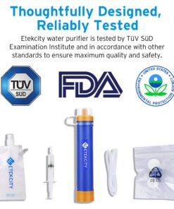 Alternative view of Etekcity Water Filter Straw Camping Water Purification Portable Water Filter Survival Kit for Camping, Hiking, Hurricanes