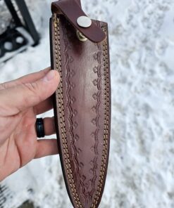 Poshland RAM-0592 Damascus Steel Dagger Knife – Full Size Leather Handle 47 71jCev ziGL