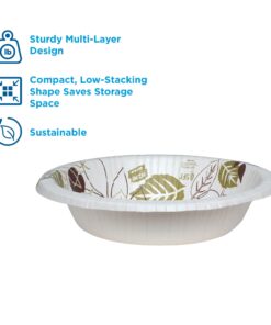 Dixie Ultra 12 oz. Heavy-Weight Paper Bowls by GP PRO (Georgia-Pacific); Pathways; SXB12WS (CASE); 500 Count (125 Bowls Per Pack; 4 Packs Per Case) Pathways Design 500 ct 12 71jCqEl BNL 1
