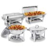 SUPER DEAL Stainless Steel Combo - 2 Round Chafing Dish + 2 Rectangular Chafers 40 71jD2Aul4BL