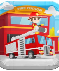 Blue Orchards Firefighter Standard Party Supplies Pack (109 Pieces for 20 Guests) - Fireman Party Plates and Napkin, Fire Truck Birthday, Boy Birthday Party Decorations, Firefighter Theme Party Fire Truck Party Supply Packs 11 71jDJ3FjzLL