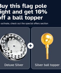 Deluxe Flag Pole Light Solar Powered - 1300 Lumen Solar Light for Flagpole - Light Up American Flag Outdoor with Solar Flag Pole Light from Dusk to Dawn for 12+ Hours - 100% Coverage Silver Flag Light Deluxe Silver 24 71jEqsoBE6L