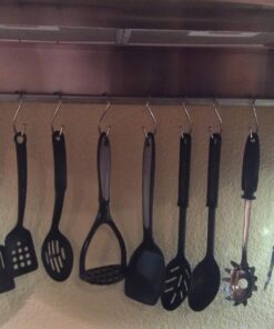 Pro Chef Kitchen Tools Round S Hooks - Kitchen Pot Racks Hook 10 Pack Set - Heavy Duty S Shaped Clothing Hangers - Fits Utensil Organizer Rack Hanger Bar - Outdoor Garage Home Storage Organization 31 71jFBl IY5L