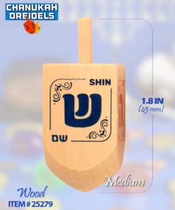 Alternative view of Hanukkah Dreidels - Natural Wooden Dreidel - 4 Pack Medium 4-Pack