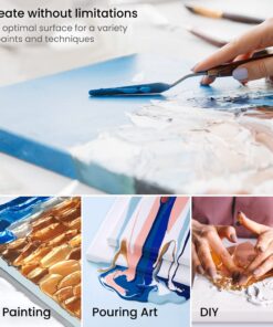 Arteza Paint Canvases for Painting, Pack of 12, 8 x 8 Inches, Square White Stretched Canvas Bulk, 100% Cotton, 8 oz Gesso-Primed, Art Supplies for Adults and Teens, Acrylic Pouring and Oil Painting White - Classic 8 x 8 (Pack of 12) 12 71jFPtykWLL