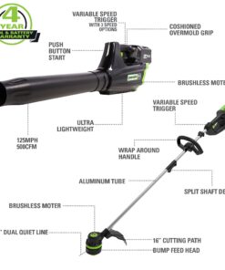 Alternative view of Greenworks Pro 80V Cordless Brushless String Trimmer + Leaf Blower Combo, 2Ah Battery and Charger Included STBA80L210 16" Trimmer + Blower (2.0Ah)