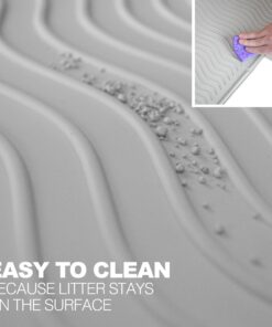 Alternative view of PetFusion ToughGrip Waterproof Cat Litter Mat w/Inner Channels & Raised Outer Lip | Large | Premium Grade Silicone | Great Addition to Your Cat Litter Box & Housebreaking Cat Supplies Needs Grey Large (30x23")