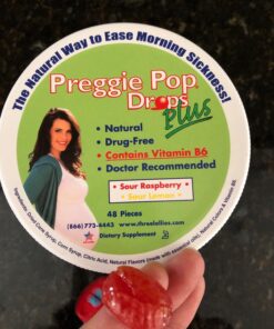 Preggie Pop Drops Plus Fortified with Vitamin B6 - Morning Sickness Relief Fortified with Vitamin B6. Preggie Pops for Relief for Pregnant Women Candy Drops. Sour Raspberry & Sour Lemon 48 Count Sour Raspberry and Sour Lemon 35 71jICKcMa6L
