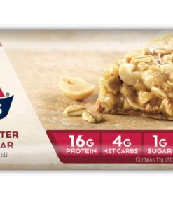 Atkins Peanut Butter Granola Protein Meal Bar, High Fiber, 16g Protein, 1g Sugar, 4g Net Carb, Meal Replacement, Keto Friendly, 5 Count 10 71jIQPMS2L