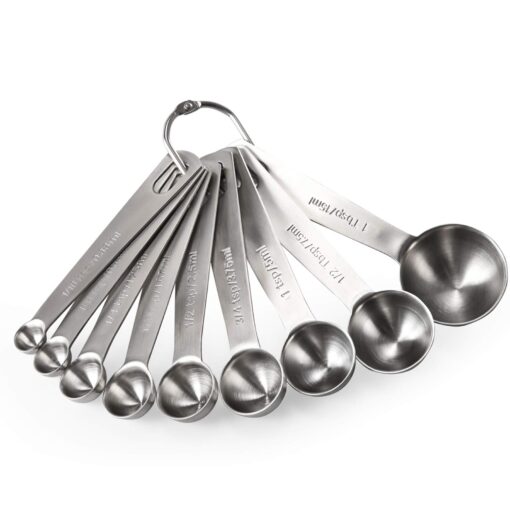 Measuring Spoons: U-Taste 18/8 Stainless Steel Spoons Set of 9 Piece: 1/16 tsp, 1/8 tsp, 1/4 tsp, 1/3 tsp, 1/2 tsp, 3/4 tsp, 1 tsp, 1/2 tbsp & 1 tbsp Dry and Liquid Ingredients XS-9 pcs