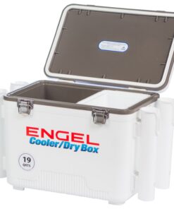 Engel UC19 19qt Leak-Proof, Air Tight, Fishing Drybox Cooler with Built-in Fishing Rod Holders, Also Makes The Perfect Small Hard Shell Lunchbox for Men and Women White 9 71jJ2BMekKL