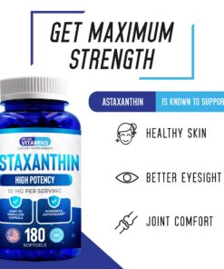 WeLikeVitamins Astaxanthin 10mg Softgel - Highly Potent Organic Astaxanthin Supplements From Haematococcus Pluvialis - Improves Eye, Joint, Skin Health & Energy Levels - 180 Servings, 6 Month Supply 11 71jJpRidO0L