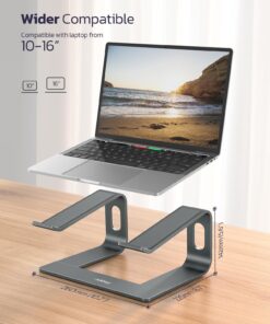 Nulaxy Laptop Stand, Detachable Ergonomic Laptop Mount Computer Stand for Desk, Aluminum Laptop Riser Notebook Stand Compatible with MacBook, Dell XPS, All 10-16" Laptops - Gray A-Grey 23 71jKCv tNKL