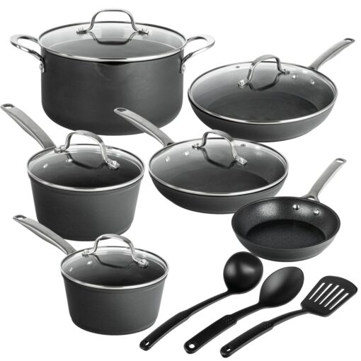 Granitestone Armor Max 14 Pc Pots and Pans Set Nonstick Cookware Set, Complete Hard Anodized Kitchen Cookware Set with Non Stick Pots and Pans Set with Lids + Utensils, Induction/Oven Safe, Non Toxic